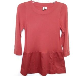 Anthropologie | Moth Coral 3/4 sleeve top